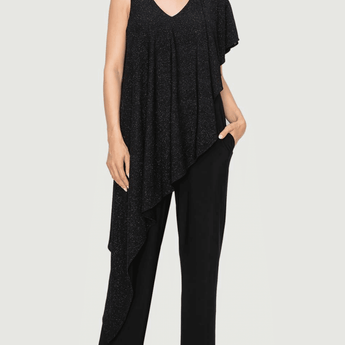 Sleeveless Jumpsuit w/ overlay - Ruffled Feather