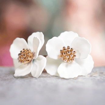 Small Flower Earring - Ruffled Feather