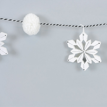 Snowflake and Pom Pom Garland - Ruffled Feather