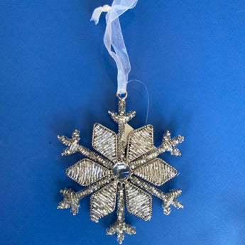 Snowflake Beaded Ornaments - Ruffled Feather