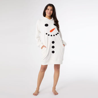 Snug Haven Hoodie Snowman Dress