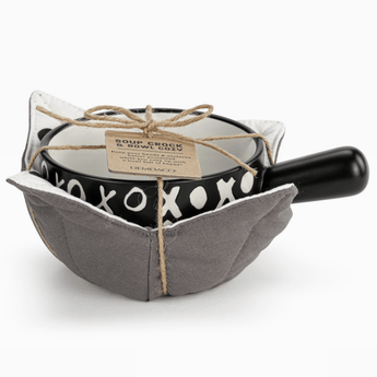 Soup Crock & Bowl Cozy - XO - Ruffled Feather