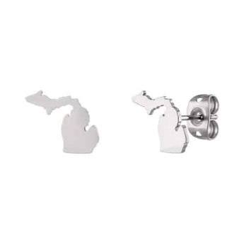 State of Michigan Stud Earrings - Ruffled Feather