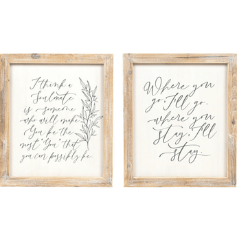 Stay, Soulmate Double Sided Wall Sign - Ruffled Feather