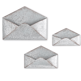 Tin Wall Mounted Envelopes - Ruffled Feather