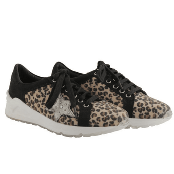 Titbit Sneakers (Leopard Print Canvas) - Ruffled Feather