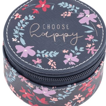 Travel Round Container - Choose Happy - Ruffled Feather