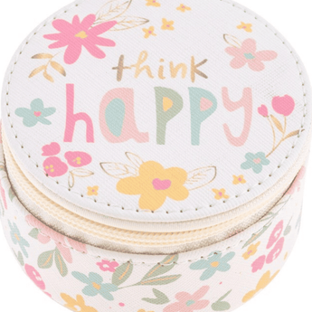 Travel Round Container - Think Happy - Ruffled Feather