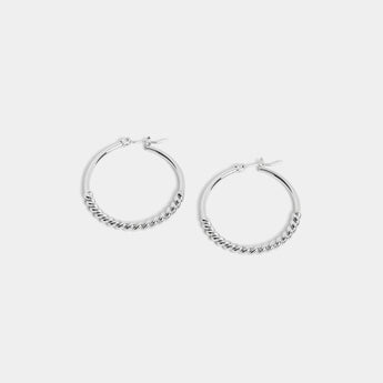Twisted Metal Hoop Earring