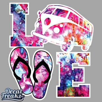 Vintage Bus Love Decal - Ruffled Feather