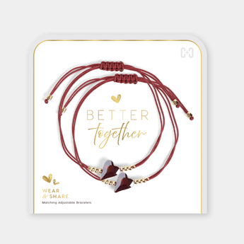 Wear + Share Bracelets "Better Together" - Red - Ruffled Feather