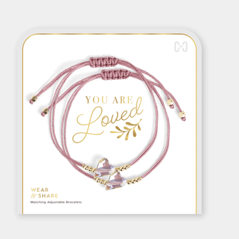 Wear + Share Bracelets "You are Loved" - Pink - Ruffled Feather