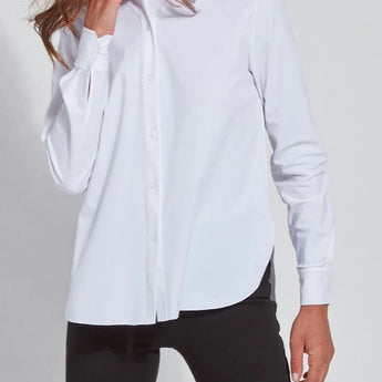 White Connie Slim Button Down - Ruffled Feather