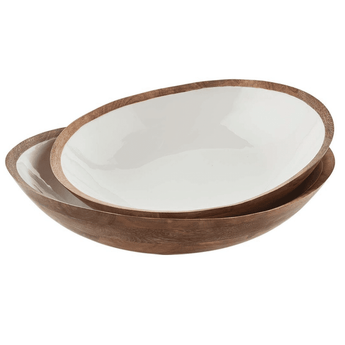 White Enamel Bowl - Ruffled Feather