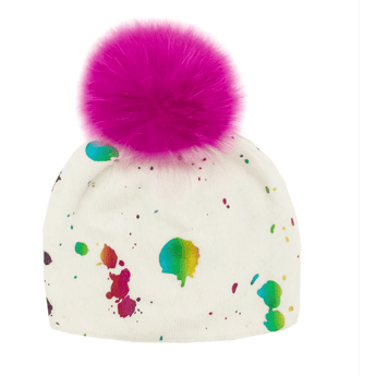 White Paint Hat with Fox - Ruffled Feather