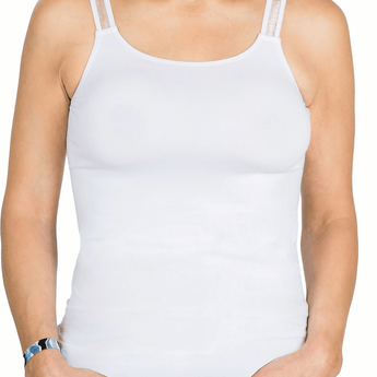 White Sheer Tank Top - Ruffled Feather