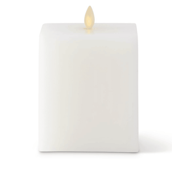 White Wax Square Luminara - Ruffled Feather