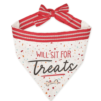 "Will Sit for treats" Pet Bandana - Ruffled Feather