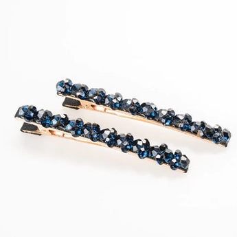 Willa Navy Crystal Clip Pair - Ruffled Feather