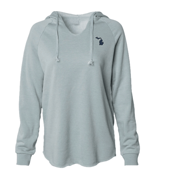 Women's Flowy V - Neck Michigan Hoodie - Ruffled Feather