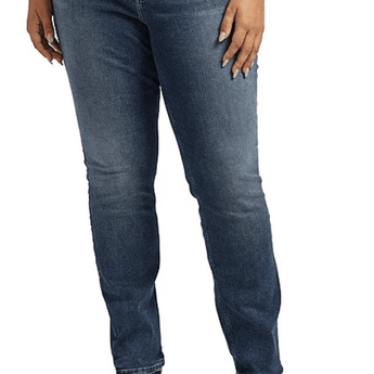 Women's Plus Silver Jean Co. - Avery Straight Leg - Ruffled Feather