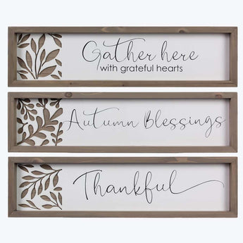 Wood Asst. Framed Wall Signs - Ruffled Feather