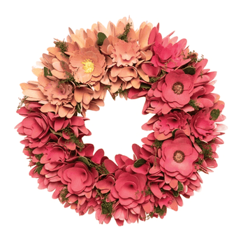 Wood Chip Flower Wreath - Ruffled Feather