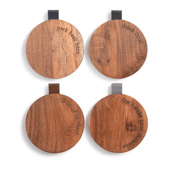 Wood Coaster Beer Set(4) - Ruffled Feather