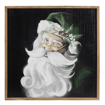 Wood Framed "Twas The Night" Santa Wall Portrait - Ruffled Feather