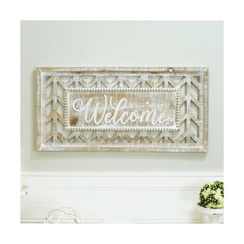 Wood Welcome Sign - Ruffled Feather