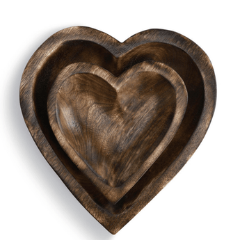 Wooden Heart Bowls - Ruffled Feather