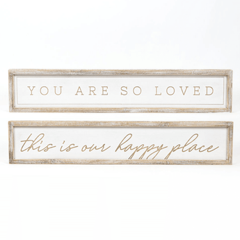 You Are So Loved / This Is Our Happy Place Double Sided Wall Sign - Ruffled Feather