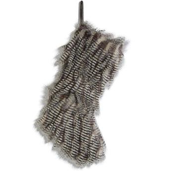 22" Gray Three Tone Faux Fur Stocking