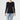 CLEARANCE - Black Ashley Cinched Long Sleeve Crew Neck