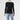 CLEARANCE - Black Ashley Cinched Long Sleeve Crew Neck