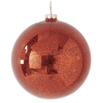 7" Red Mercury Round Shatterproof Ornament