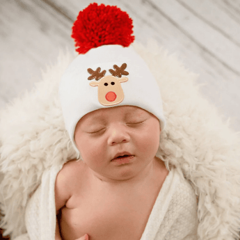 Ily Bean Newborn Nursery Hats-Reindeer Pom