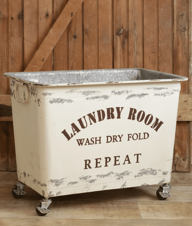 Metal Laundry Cart Ruffled Feather