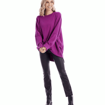 CLEARANCE Astrid Ribbed Sweater - Purple